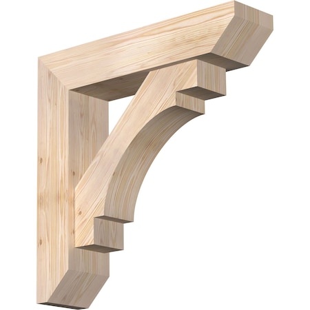 Ekena Millwork Merced Slat Smooth Bracket w/ Offset Brace, Douglas Fir, 7 1/2"W x 32"D x 32"H BKT0806X32X32MRC06SDF